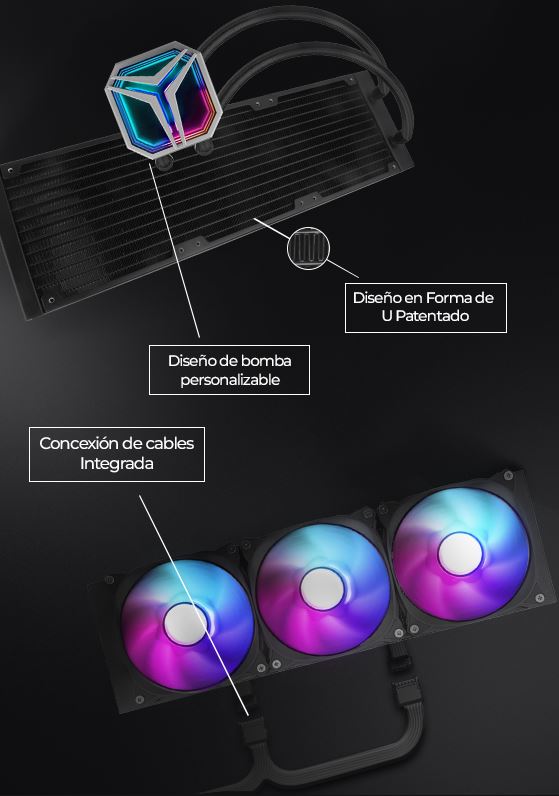 Foto 7 pulgar | Sistema de Enfriamiento Líquido Yeyian YTT-360AL-M1 AIO 3 Ventiladores 120mm ARGB