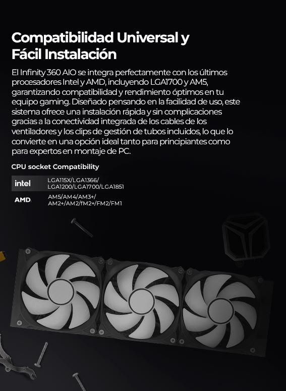 Foto 8 pulgar | Sistema de Enfriamiento Líquido Yeyian YTT-360AL-M1 AIO 3 Ventiladores 120mm ARGB