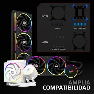 Foto 2 | Enfriamiento Liquido Balam Rush Hydrox Pro V2 Hx24 240mm Rgb 4 Pines 2200rpm Tdp 250w Lga1700 Am5 Negro Br-941884