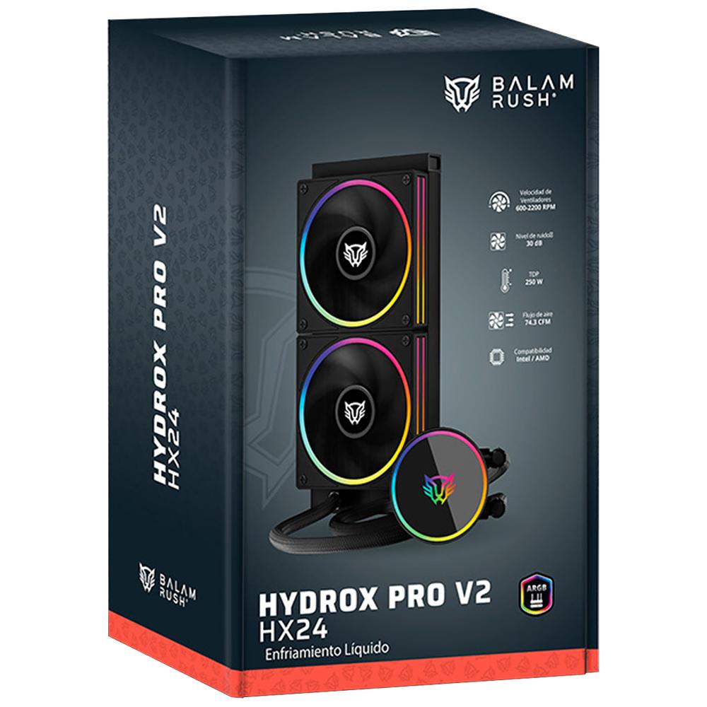 Foto 7 pulgar | Enfriamiento Liquido Balam Rush Hydrox Pro V2 Hx24 240mm Rgb 4 Pines 2200rpm Tdp 250w Lga1700 Am5 Negro Br-941884