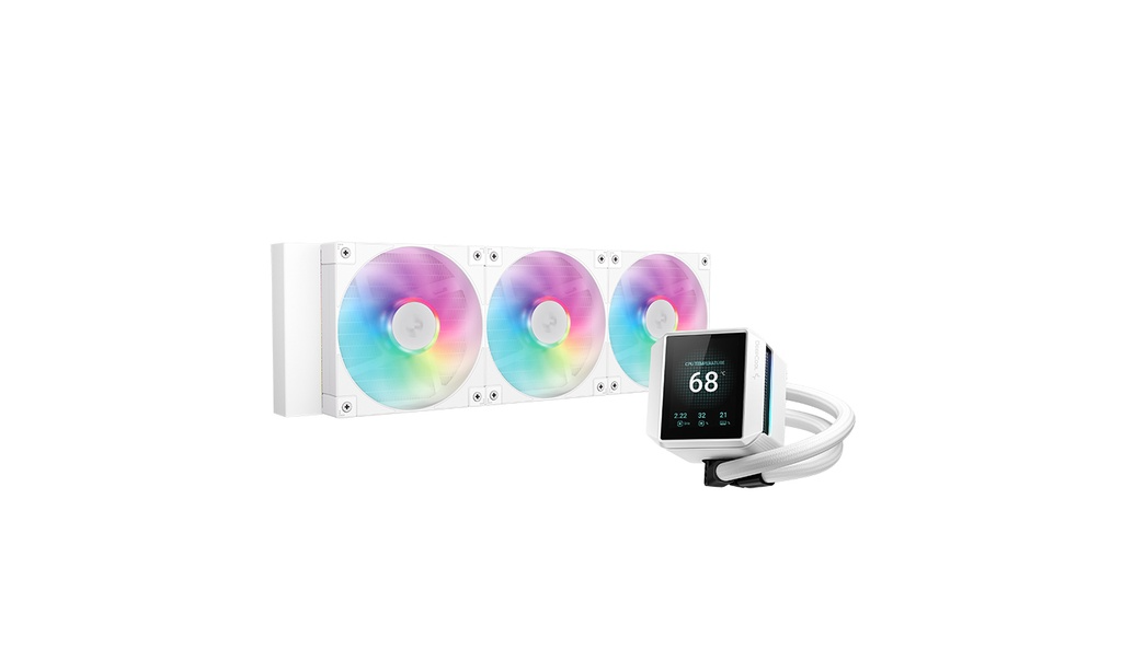 Enfriamiento Deepcool Mystique 360 Lx360 Blanco Argb Am5/lga1700 Pantalla Lcd Tft R-lx360-whdsnmcp-g-1