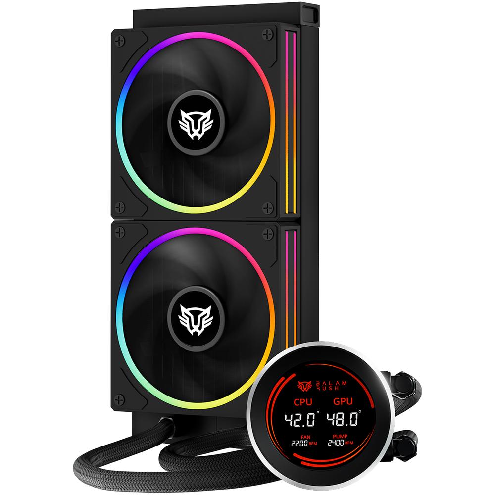 Enfriamiento Liquido Balam Rush Hydrox Expert Hyx24 240mm Rgb 4 Pines 2200rpm Tdp 250w Lga1700 Am5 Display Negro Br-94