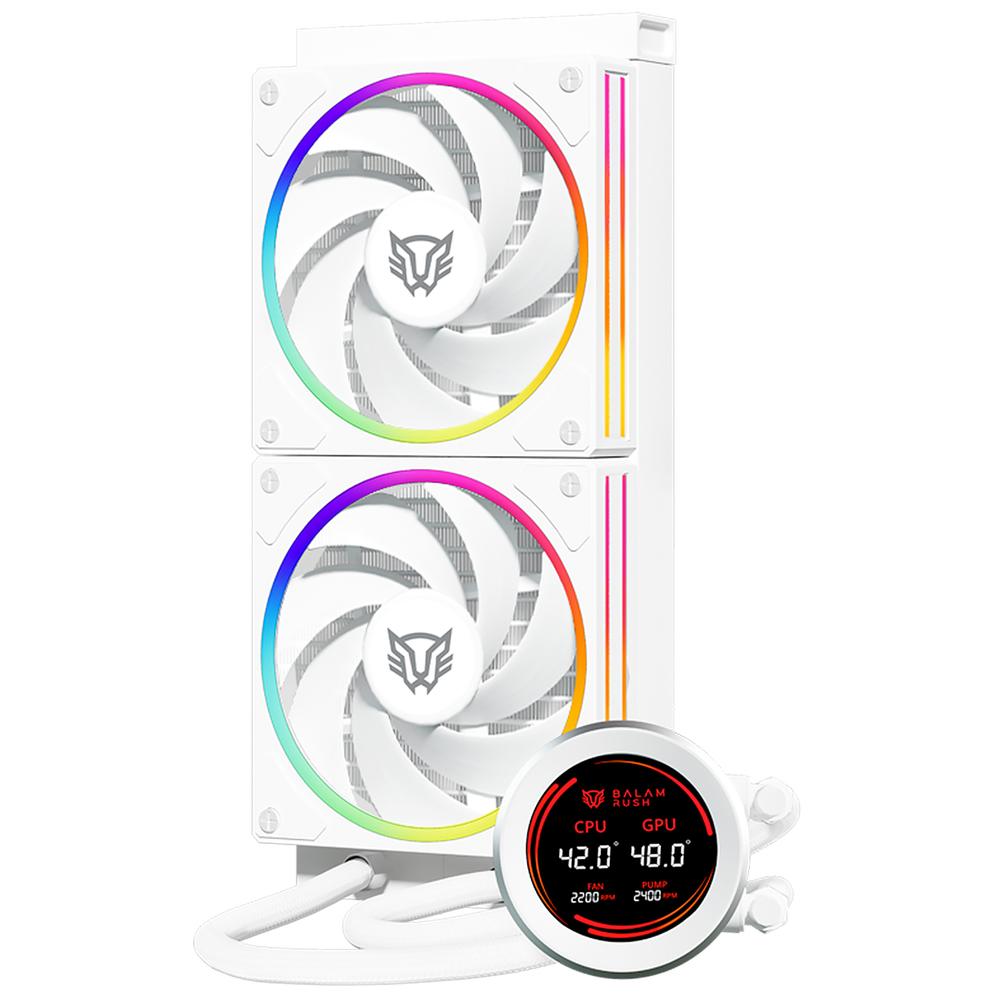 Enfriamiento Liquido Balam Rush Hydrox Expert Hyx24 240mm Rgb 4 Pines 2200rpm Tdp 250w Lga1700 Am5 Display Blanco