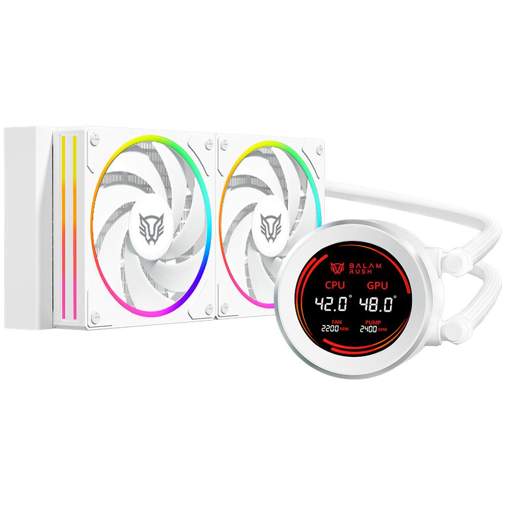 Foto 4 pulgar | Enfriamiento Liquido Balam Rush Hydrox Expert Hyx24 240mm Rgb 4 Pines 2200rpm Tdp 250w Lga1700 Am5 Display Blanco
