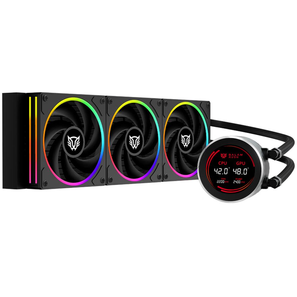 Enfriamiento Liquido Balam Rush Hydrox Expert Hyx36 360mm Argb 4 Pines 2200 Rpm Tdp 3000w Lga1700 Am5 Display Negro