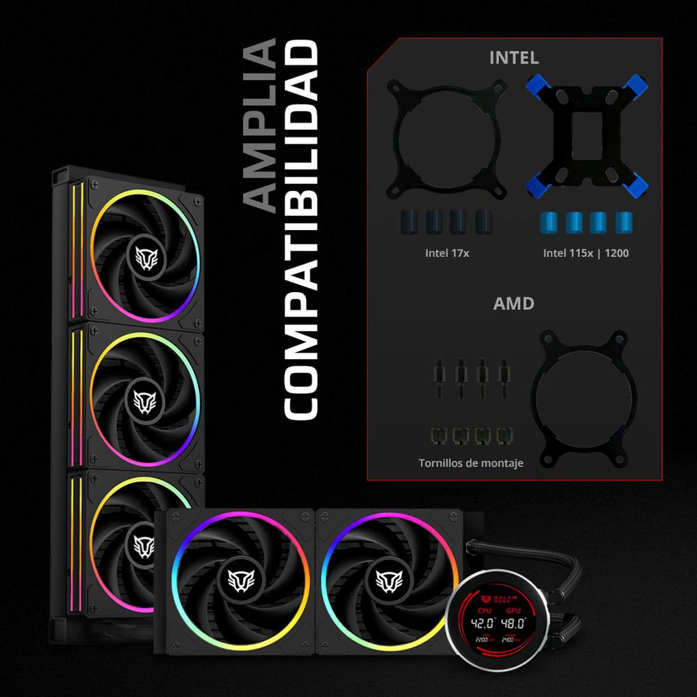 Foto 3 | Enfriamiento Liquido Balam Rush Hydrox Expert Hyx36 360mm Argb 4 Pines 2200 Rpm Tdp 3000w Lga1700 Am5 Display Negro