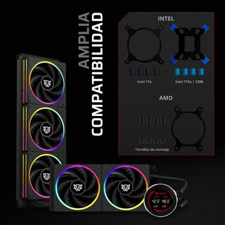Foto 3 | Enfriamiento Liquido Balam Rush Hydrox Expert Hyx36 360mm Argb 4 Pines 2200 Rpm Tdp 3000w Lga1700 Am5 Display Negro
