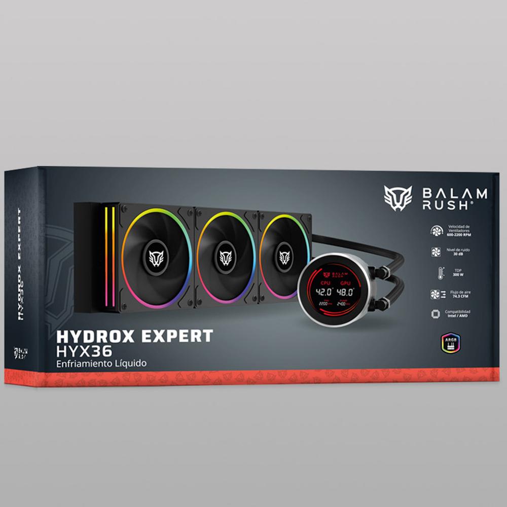 Foto 7 pulgar | Enfriamiento Liquido Balam Rush Hydrox Expert Hyx36 360mm Argb 4 Pines 2200 Rpm Tdp 3000w Lga1700 Am5 Display Negro