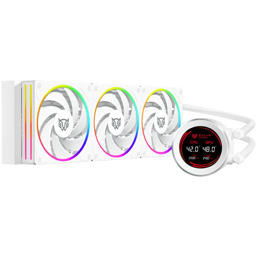 Enfriamiento Liquido Balam Rush Hydrox Expert Hyx36 360mm Argb 4 Pines 2200 Rpm Tdp 3000w Lga1700 Am5 Display Blan