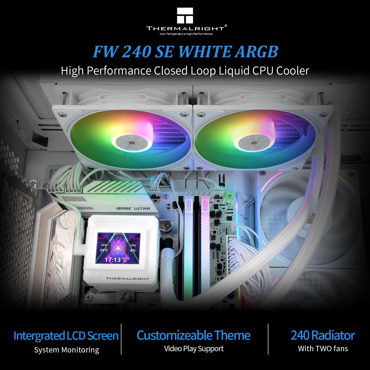 Foto 2 | Enfriador Líquido Para Cpu Thermalright Fw Se 240 Argb Blanco Aio - Venta Internacional.