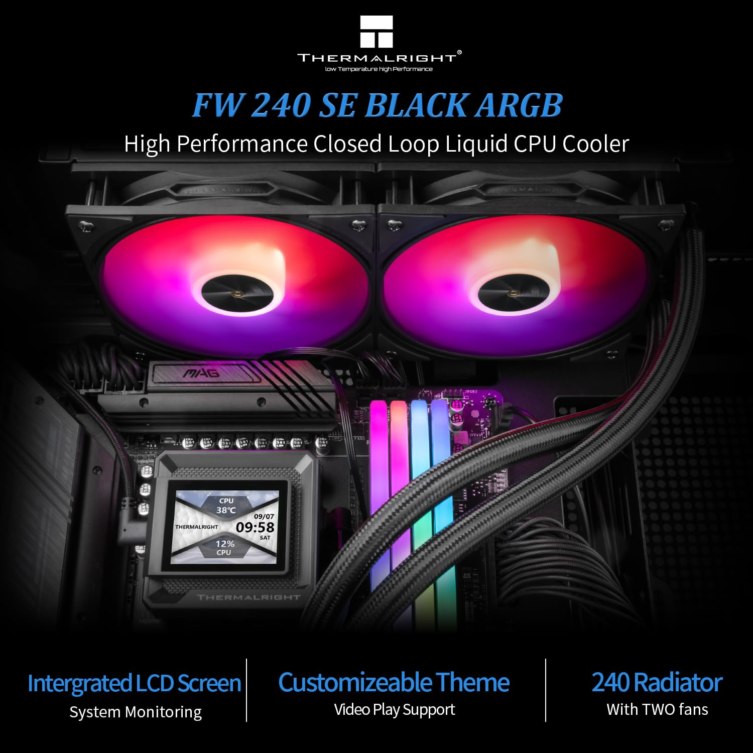Foto 3 pulgar | Enfriador Líquido Para Cpu Thermalright Fw Se 240 Argb Negro - Venta Internacional.