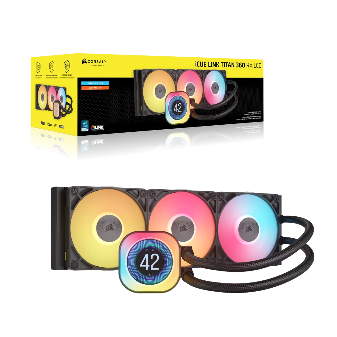 Foto 7 pulgar | Enfriamiento Corsair Icue Link Titan 360 Rx Lcd Rgb Negro Lga 1851 Am5 Cw-9061023-ww