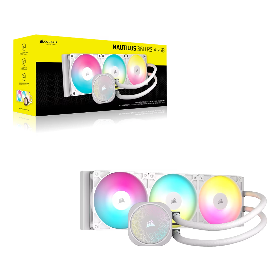 Foto 3 pulgar | Enfriamiento Corsair Nautilus 360 Rs Argb White Lga 1851 Am5 Cw-9060095-ww