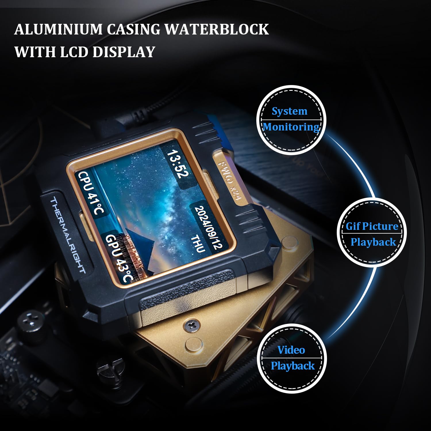 Foto 4 | Enfriador Aio Para Cpu Thermalright Fw360 Negro Argb 360 Mm Con Pantalla Lcd - Venta Internacional.