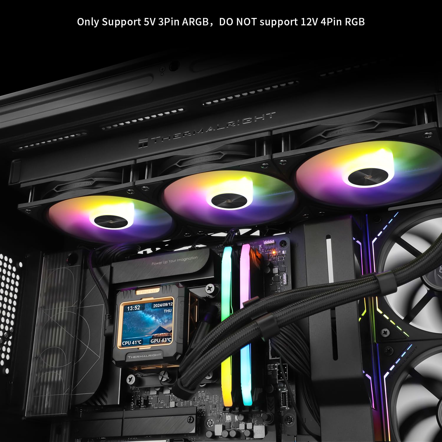 Foto 6 | Enfriador Aio Para Cpu Thermalright Fw360 Negro Argb 360 Mm Con Pantalla Lcd - Venta Internacional.