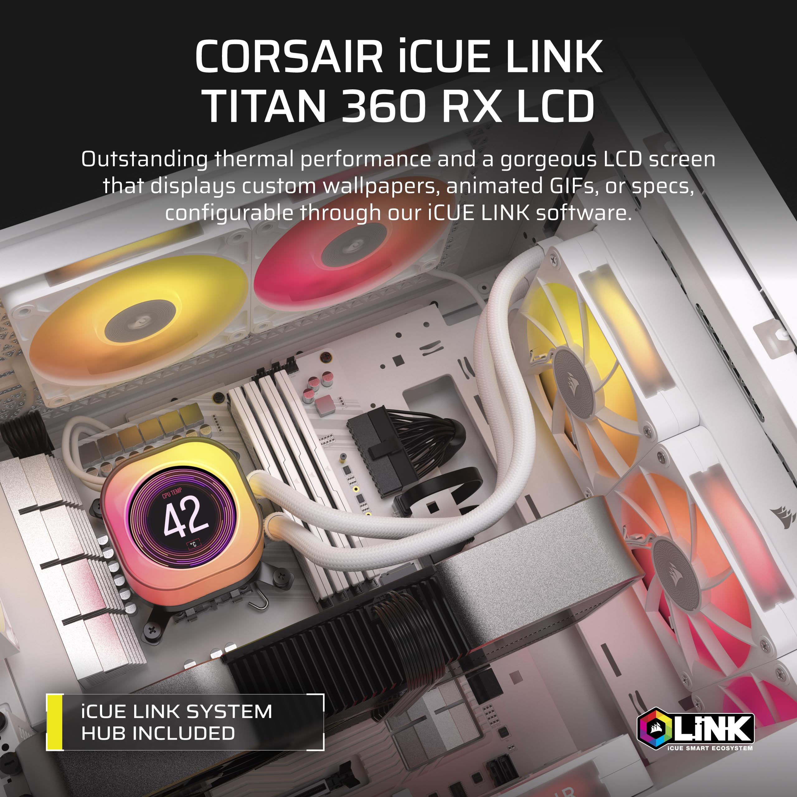 Foto 3 pulgar | Enfriador Líquido Para Cpu Corsair Icue Link Titan 360 Rx Lcd 360mm - Venta Internacional.