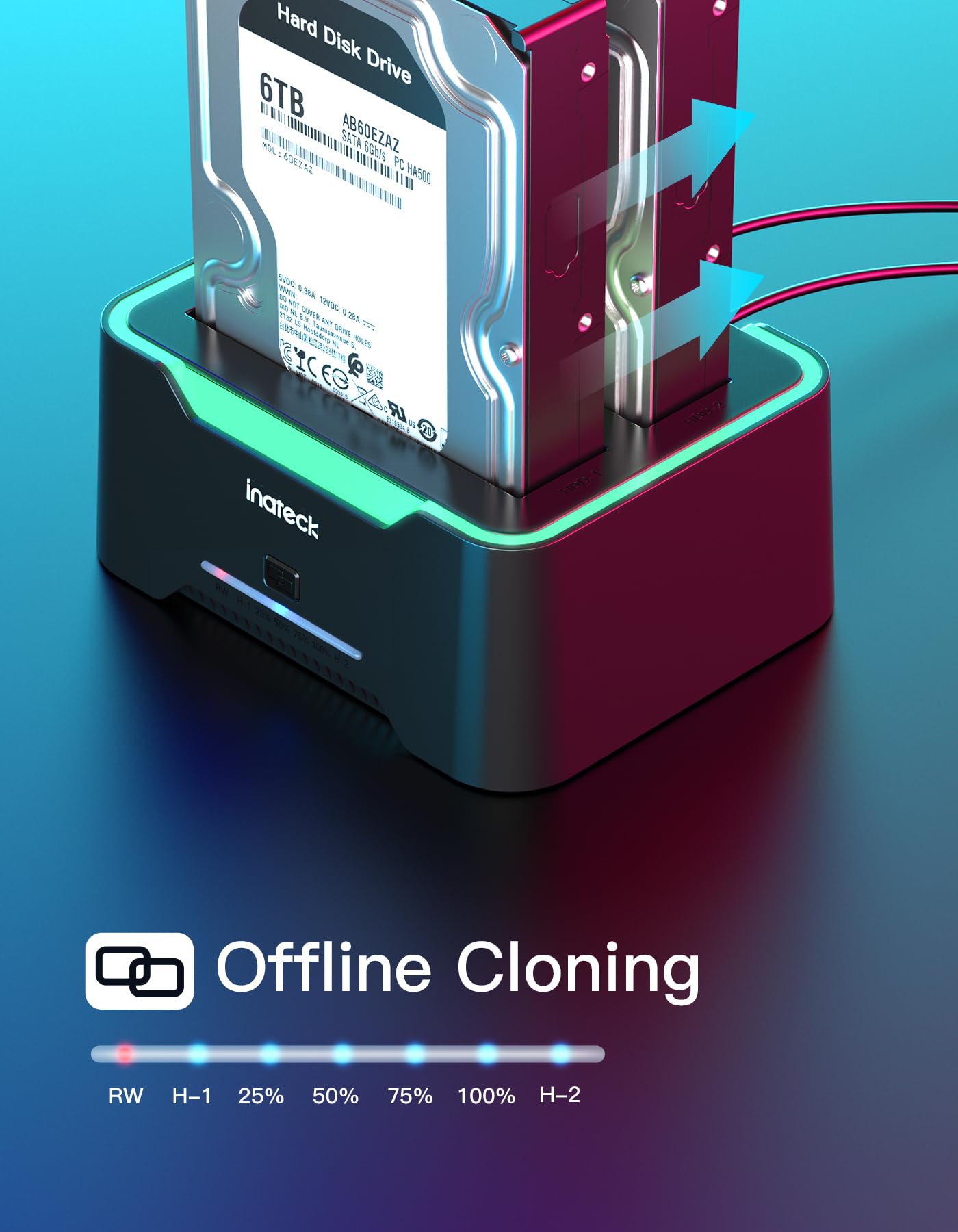 Foto 6 | Estación De Acoplamiento De Disco Duro Inateck Rgb Sata A Usb 3.0 - Venta Internacional.