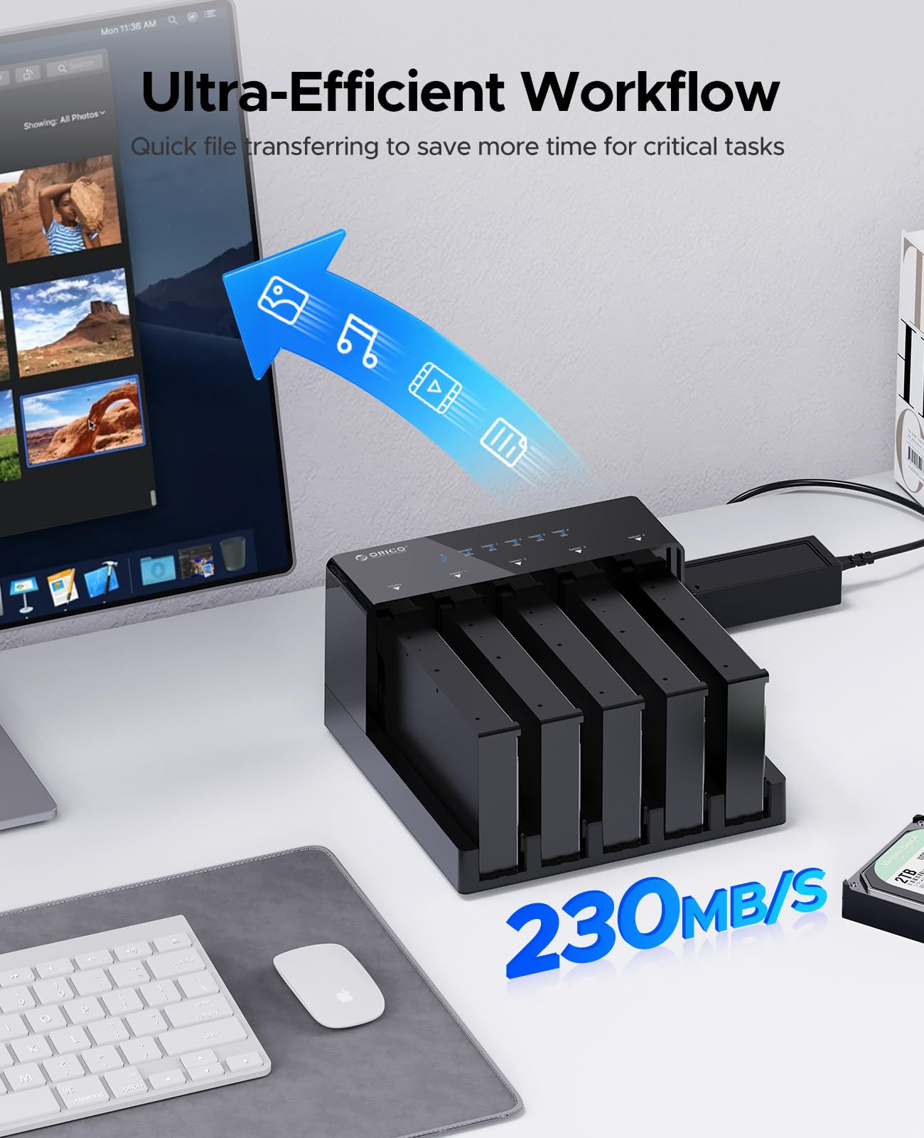 Foto 5 pulgar | Estación De Acoplamiento De Disco Duro Orico 6558us3-c 5 Bahías Usb 3.0 - Venta Internacional.