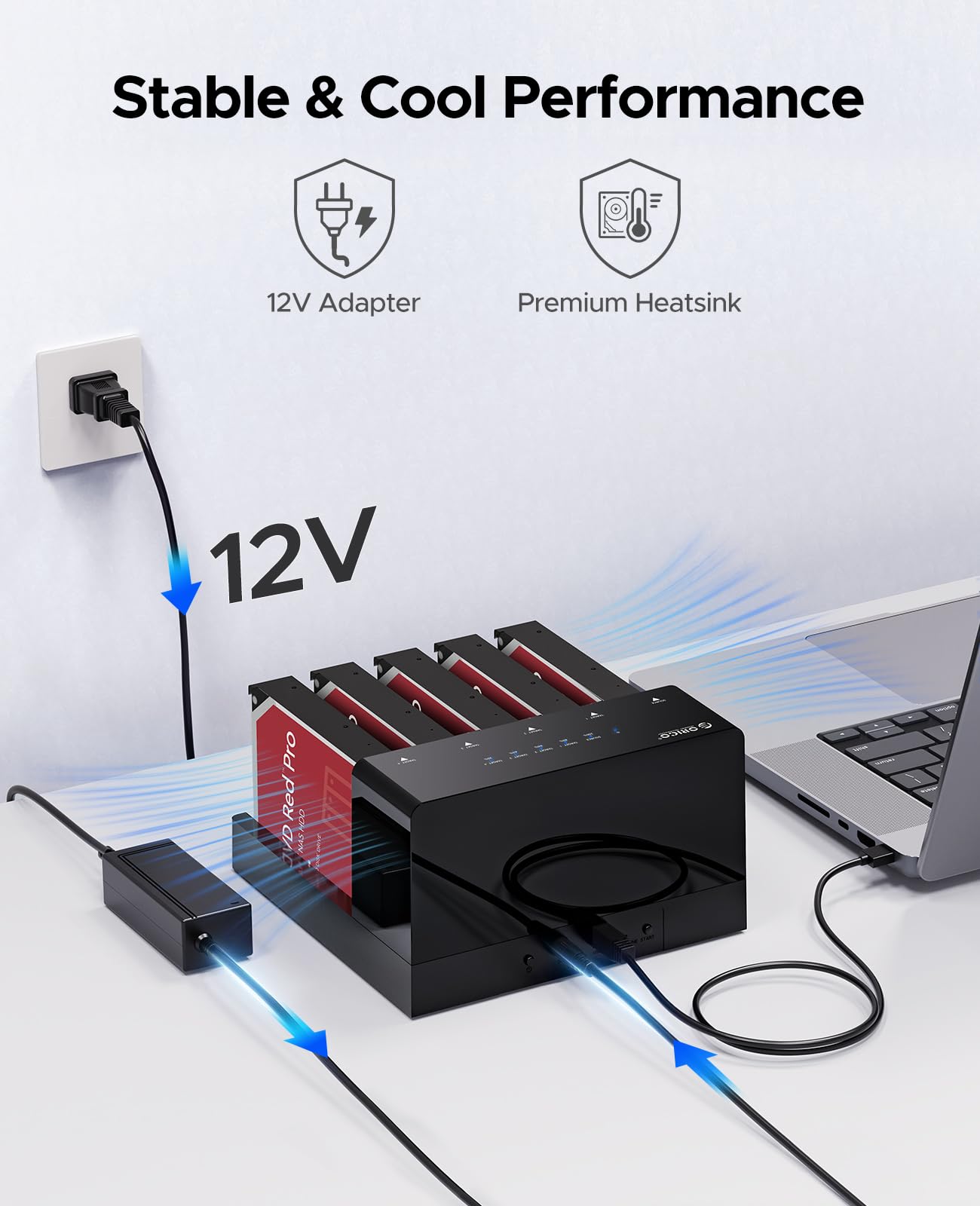 Foto 6 pulgar | Estación De Acoplamiento De Disco Duro Orico 6558us3-c 5 Bahías Usb 3.0 - Venta Internacional.