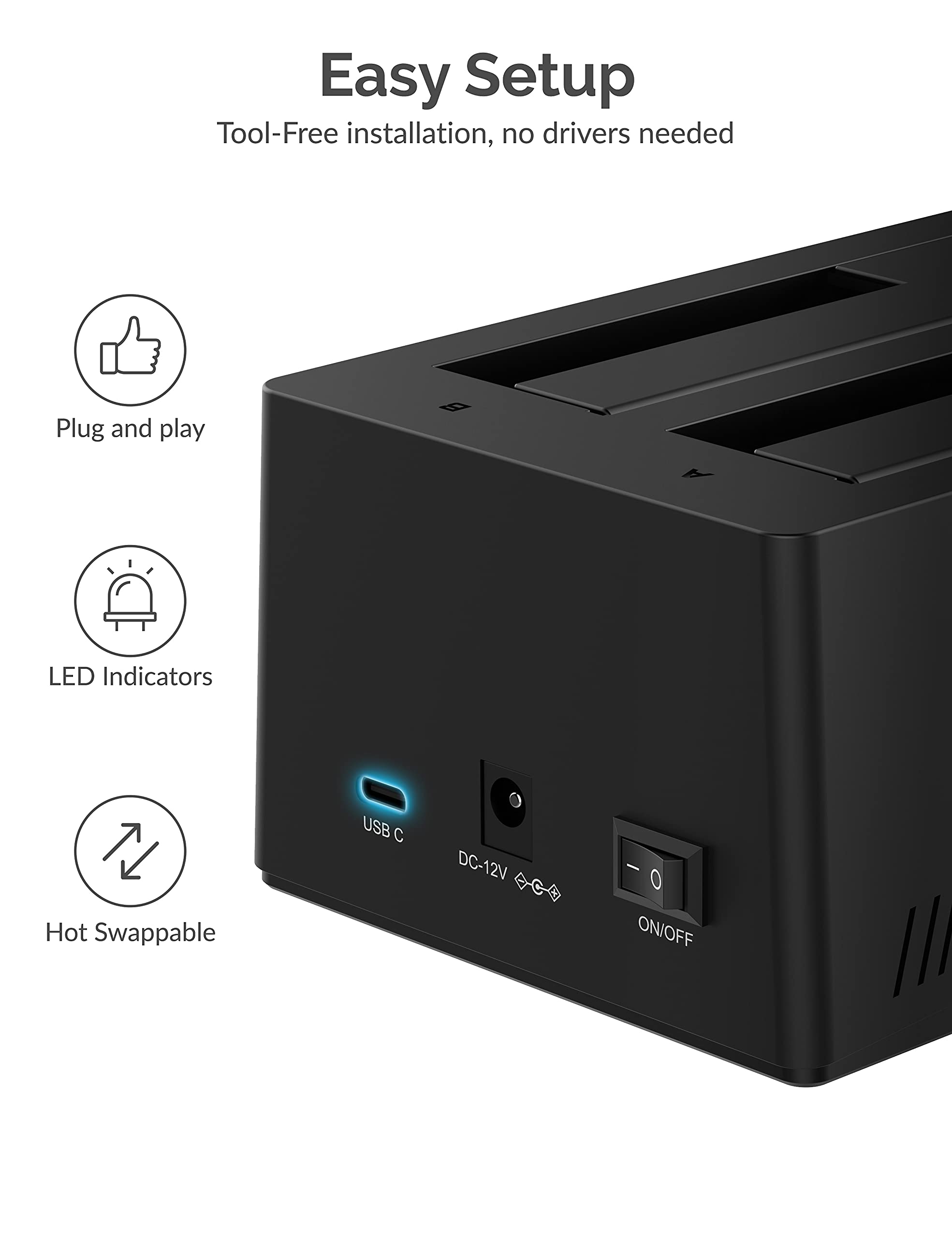 Foto 6 pulgar | Estación De Acoplamiento Para Disco Duro Sabrent Usb Tipo C Sata De 2,5 Y 3,5 Pulgadas - Venta Internacional.
