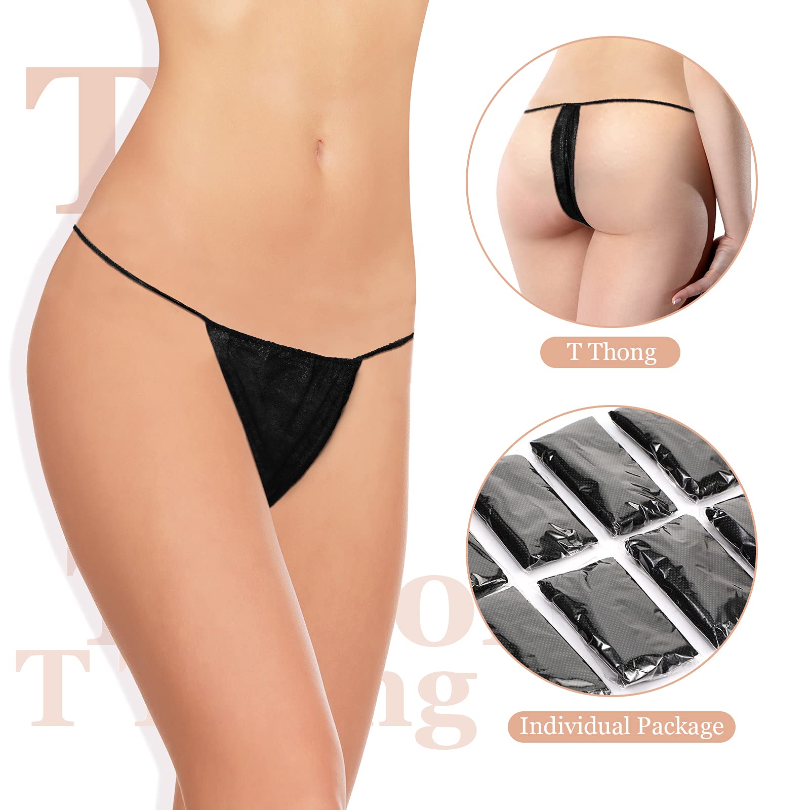 Foto 2 | Bragas Desechables Geyoga Para Mujer, 100 Piezas, Color Negro - Venta Internacional.