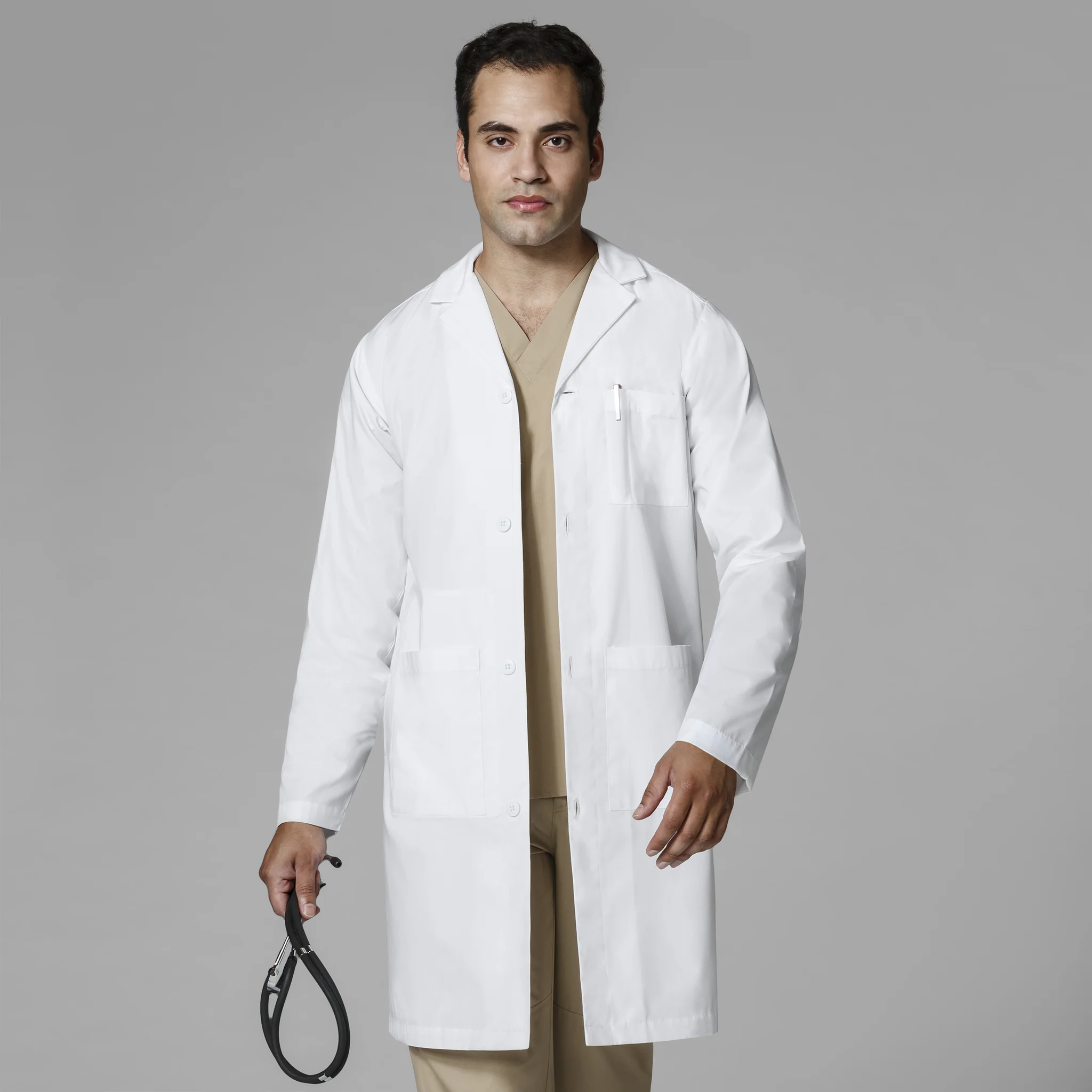Foto 3 pulgar | Bata Larga Médica Wonderwink Blanca 7302 Ligera Talla CH para Hombre