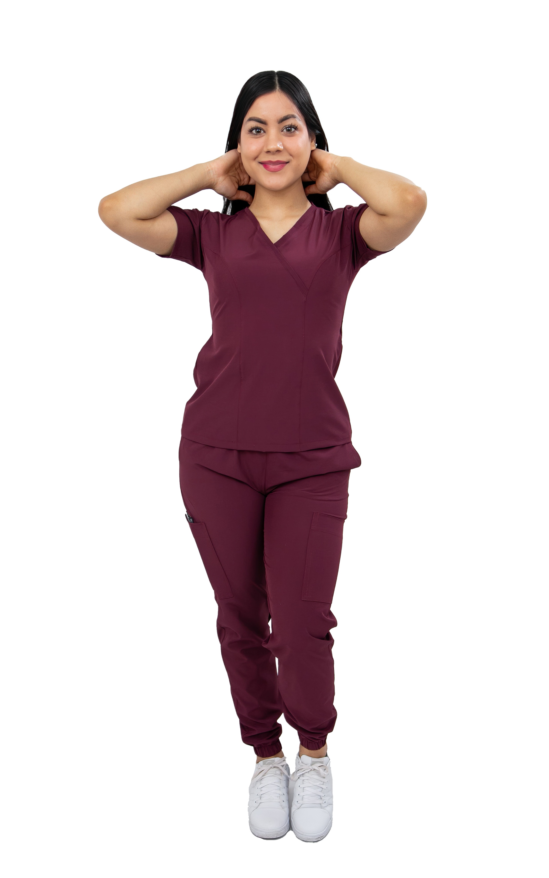Foto 1 | Pijama Quirúrgica Jogger Gretel Vino para Mujer