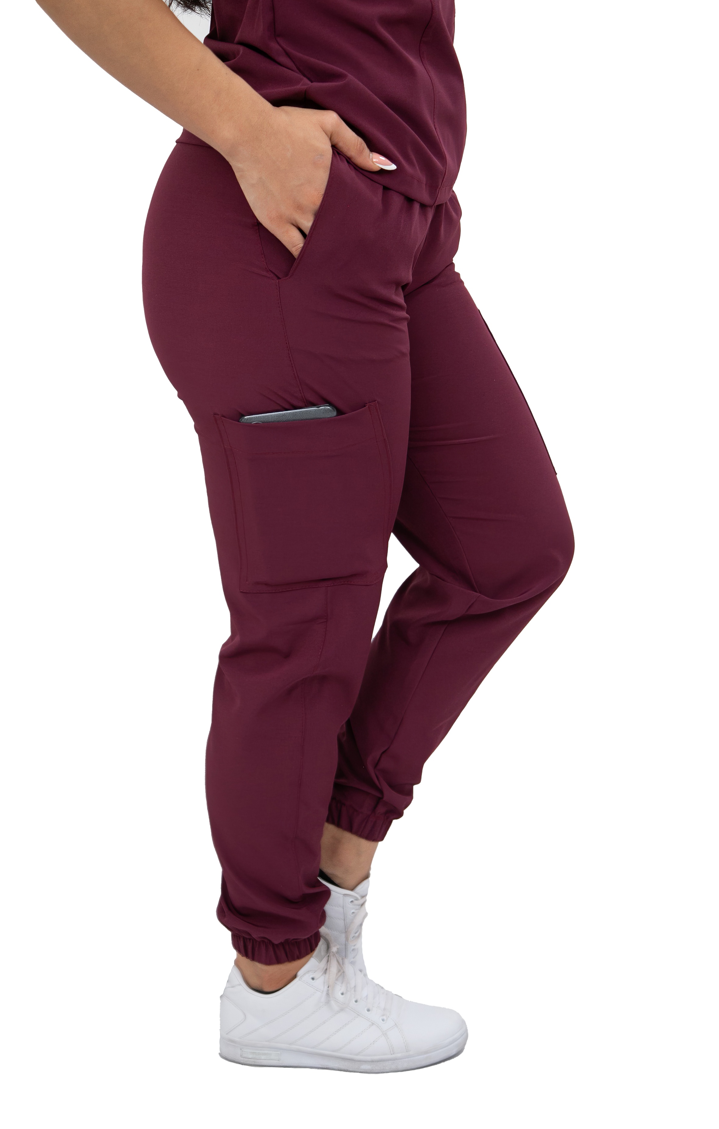 Foto 4 | Pijama Quirúrgica Jogger Gretel Vino para Mujer