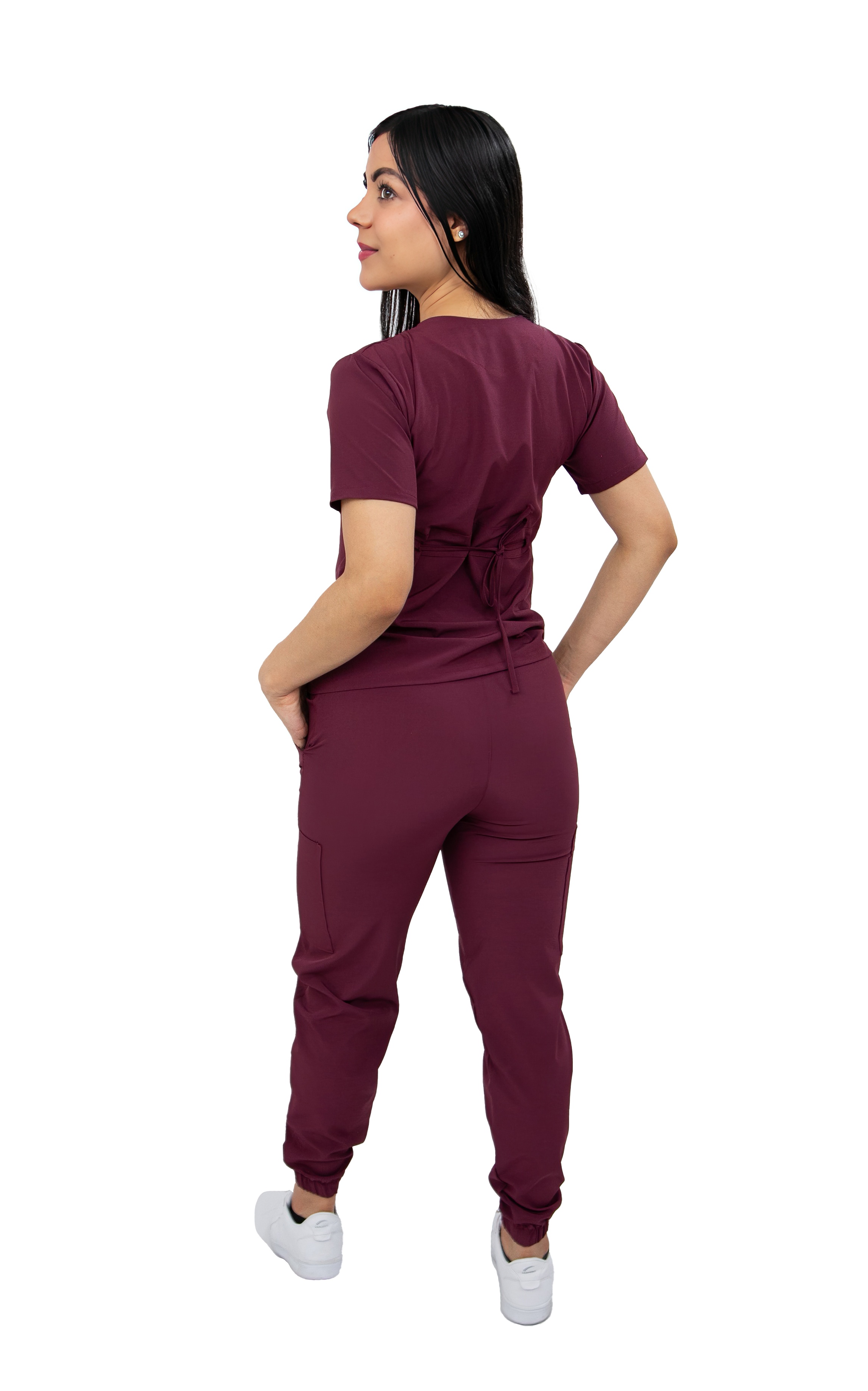 Foto 5 | Pijama Quirúrgica Jogger Gretel Vino para Mujer