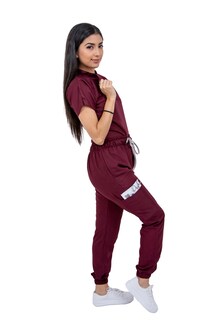 Foto 3 | Pijama Quirúrgica Jogger Vino para Dama