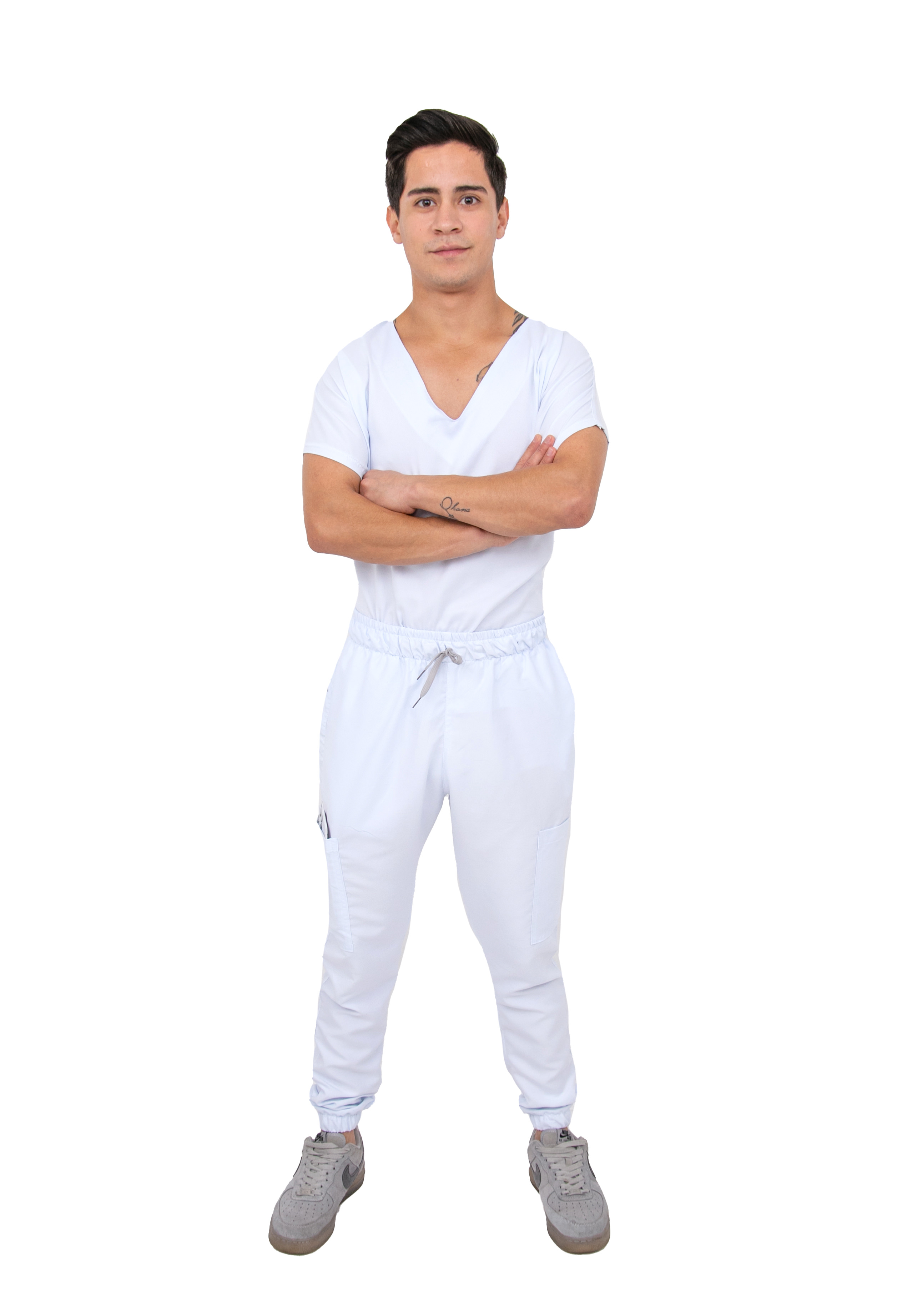 Foto 2 pulgar | Pijama Quirúrgica Jogger Blanca para Hombre