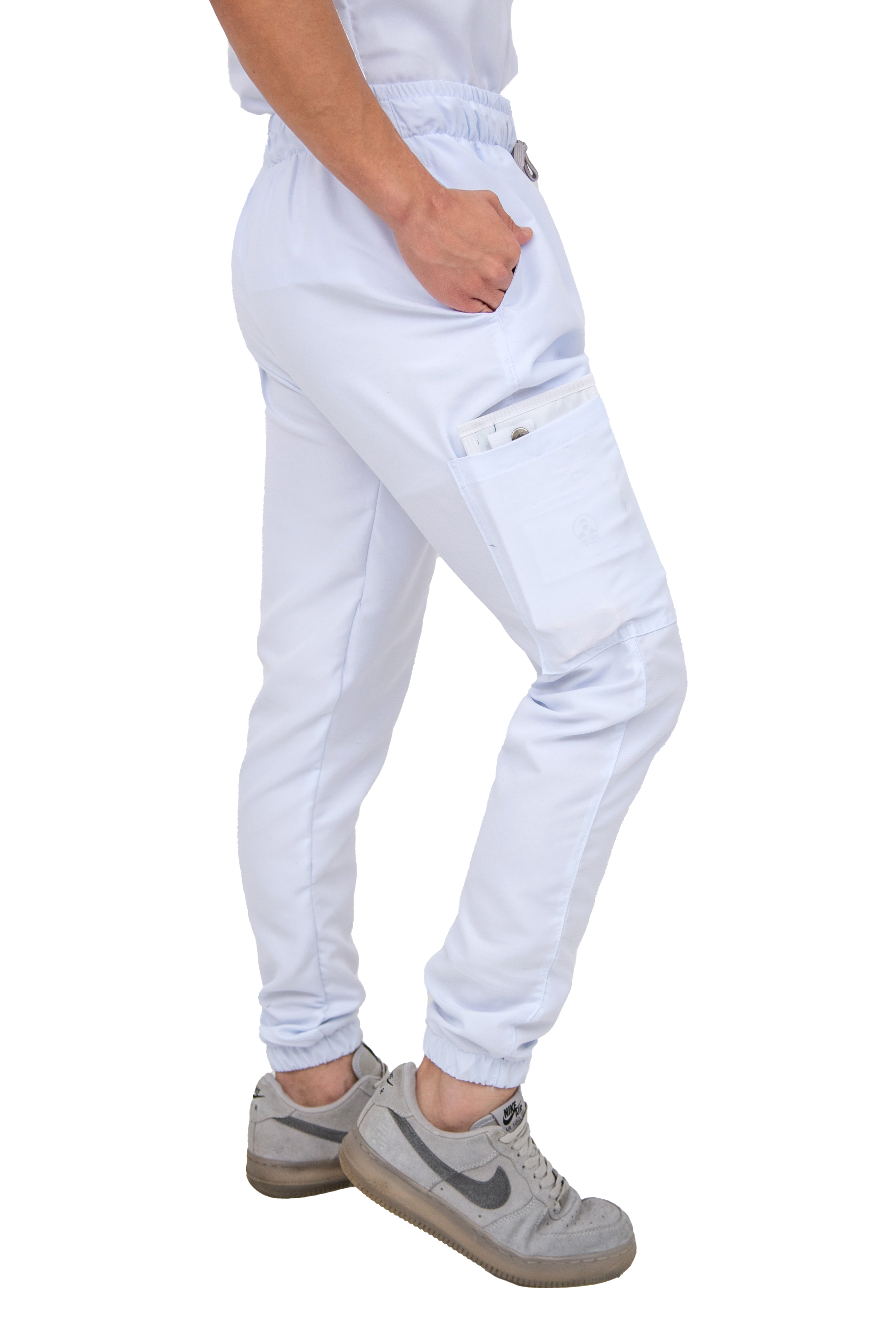 Foto 5 pulgar | Pijama Quirúrgica Jogger Blanca para Hombre