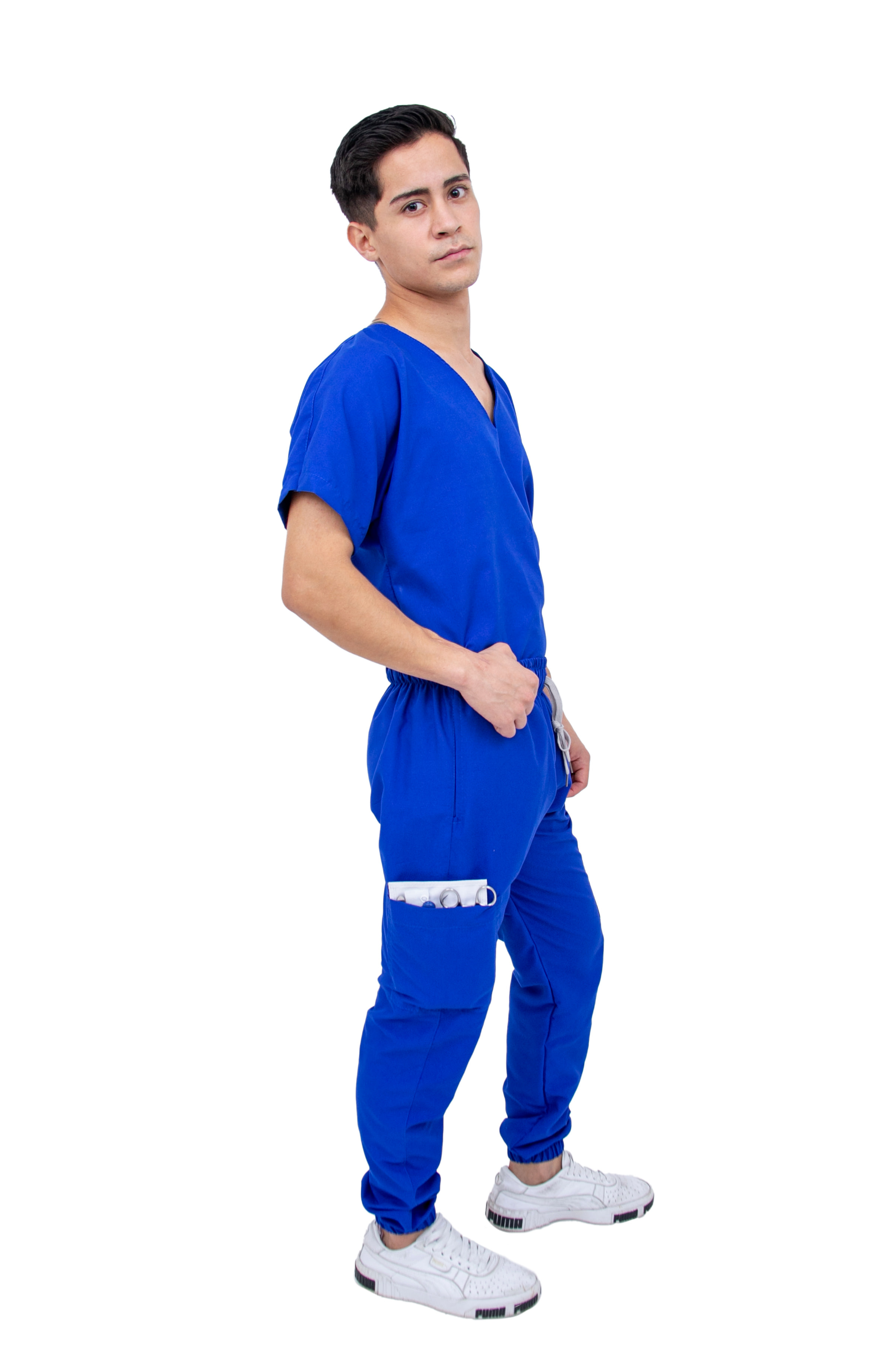 Foto 4 pulgar | Pijama Quirúrgica Jogger Azul Rey para Hombre