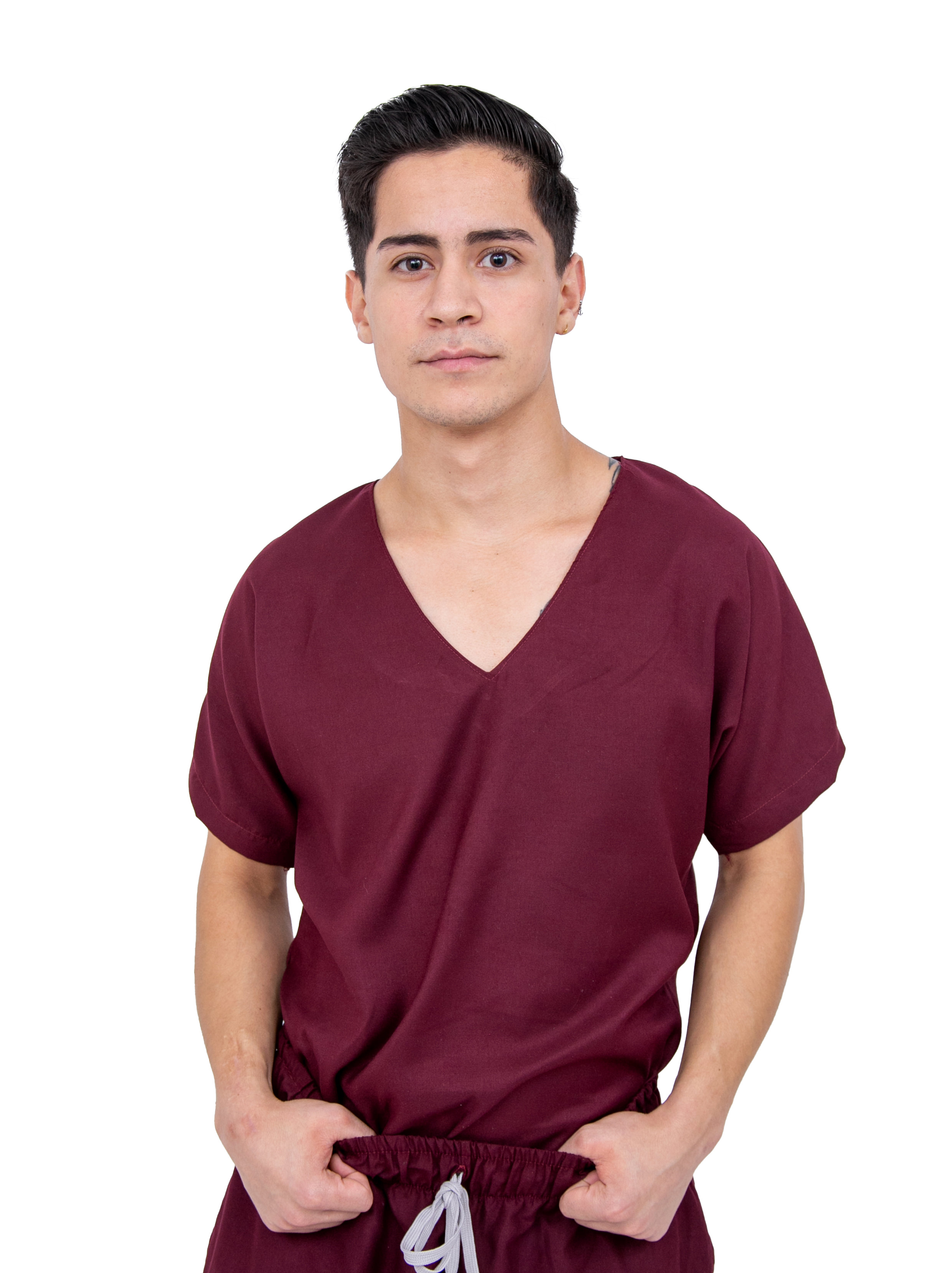 Foto 3 pulgar | Pijama Quirúrgica Jogger Vino para Hombre