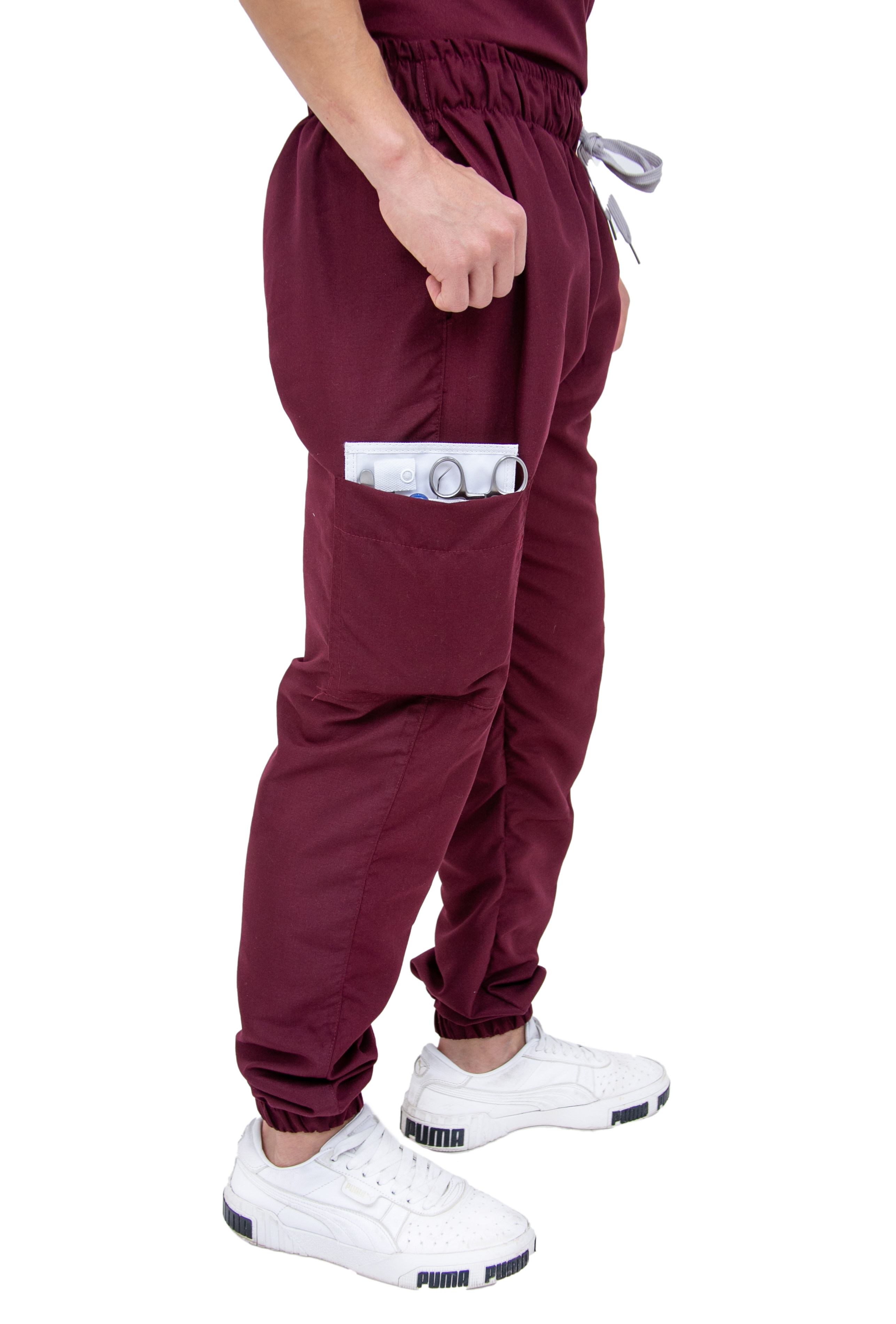 Foto 5 pulgar | Pijama Quirúrgica Jogger Vino para Hombre