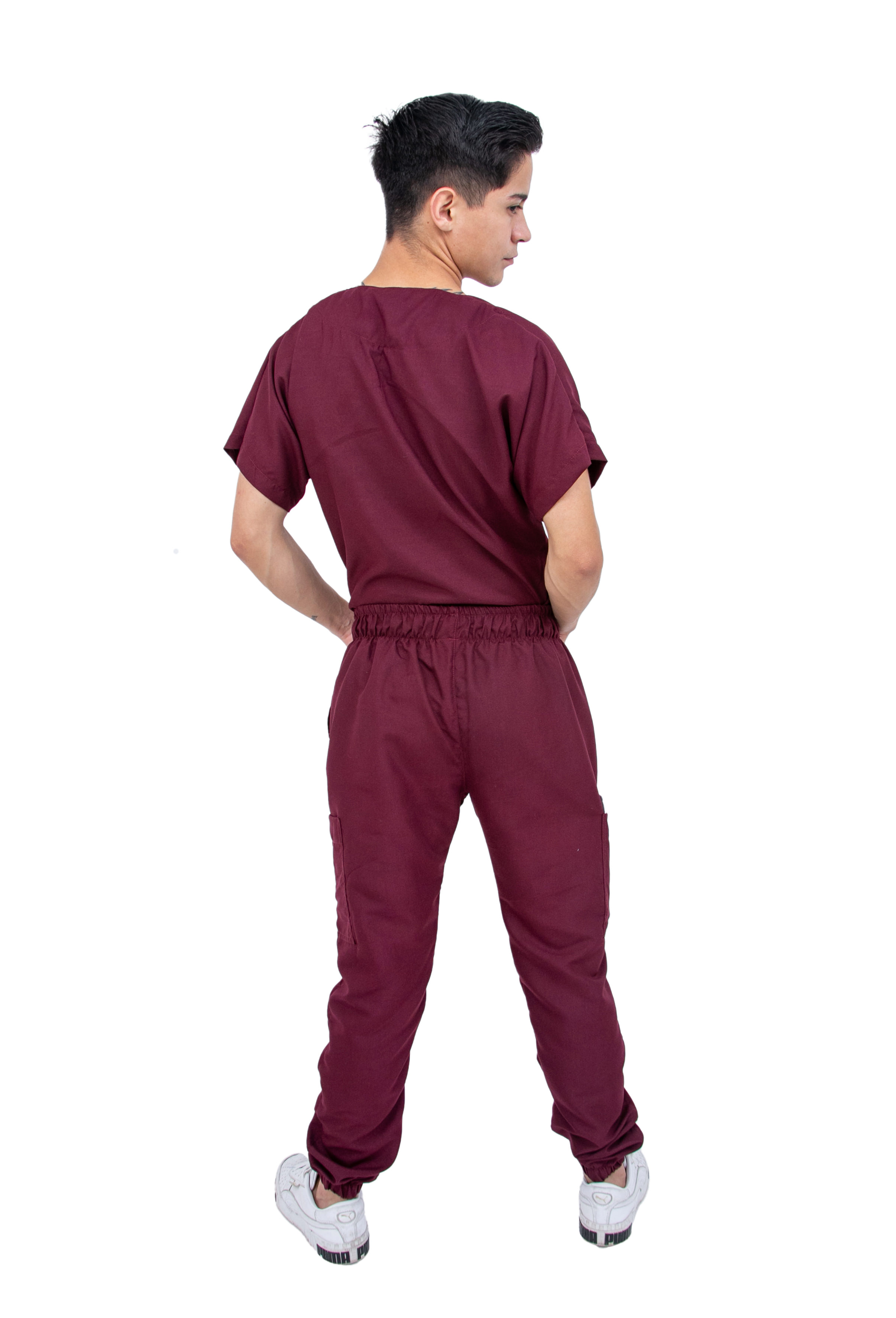 Foto 6 pulgar | Pijama Quirúrgica Jogger Vino para Hombre