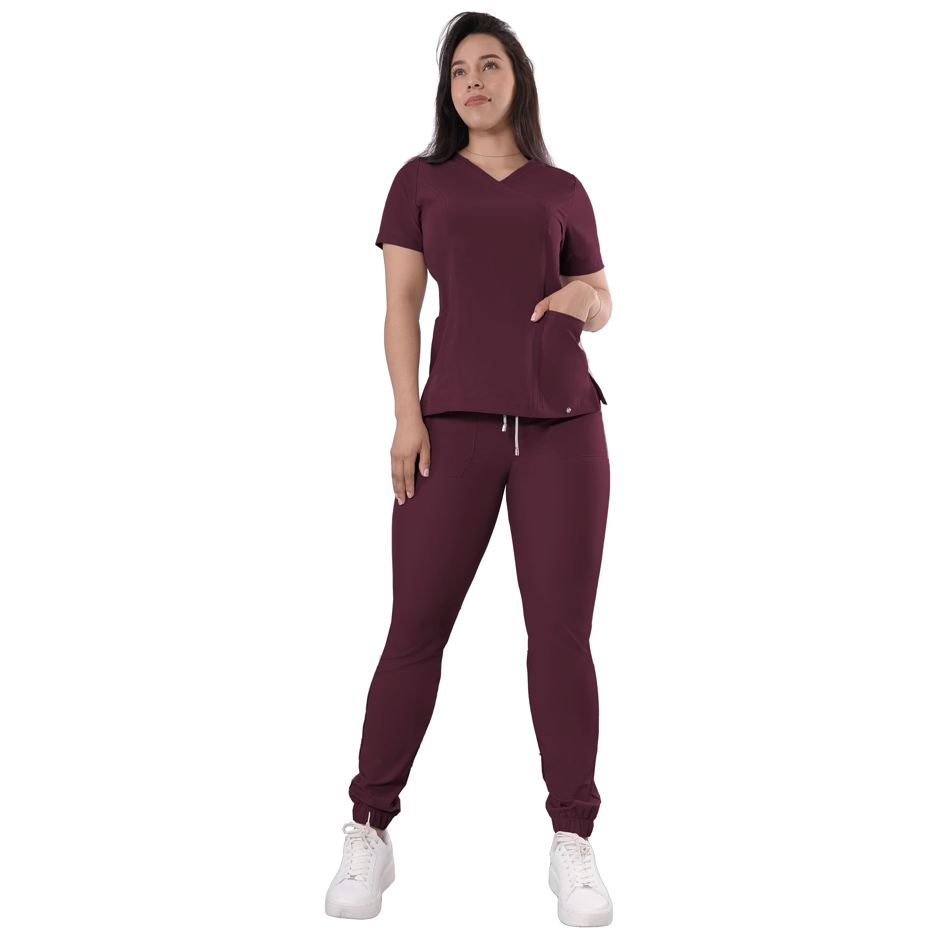 Foto 2 pulgar | Uniforme Médico Quirúrgico Sea Brazil Antifluido Vino para Mujer