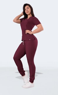 Foto 5 | Uniforme Médico Quirúrgico Sea Brazil Antifluido Vino para Mujer