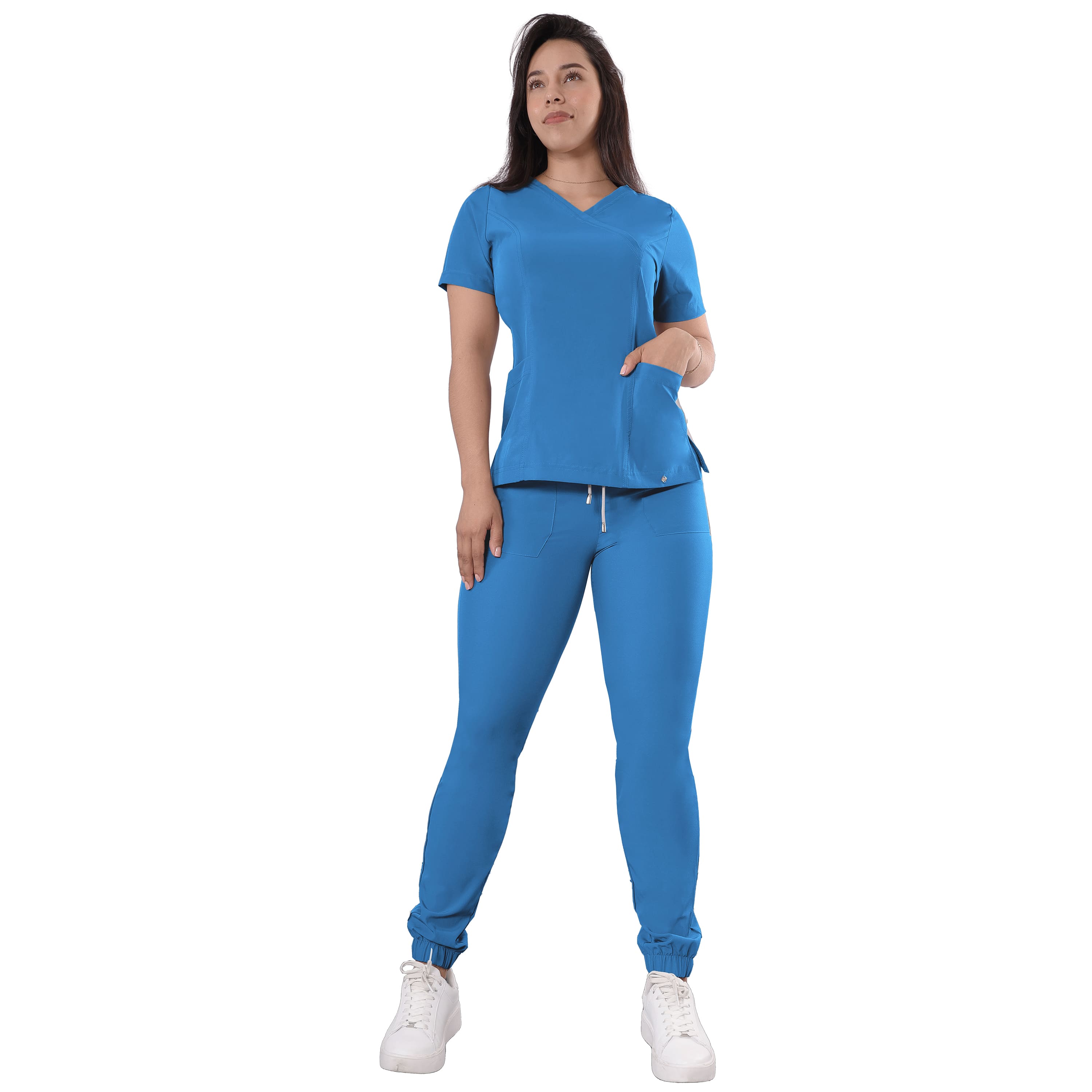 Foto 2 pulgar | Uniforme Médico Quirúrgico Sea Brazil Antifluido Azul para Mujer