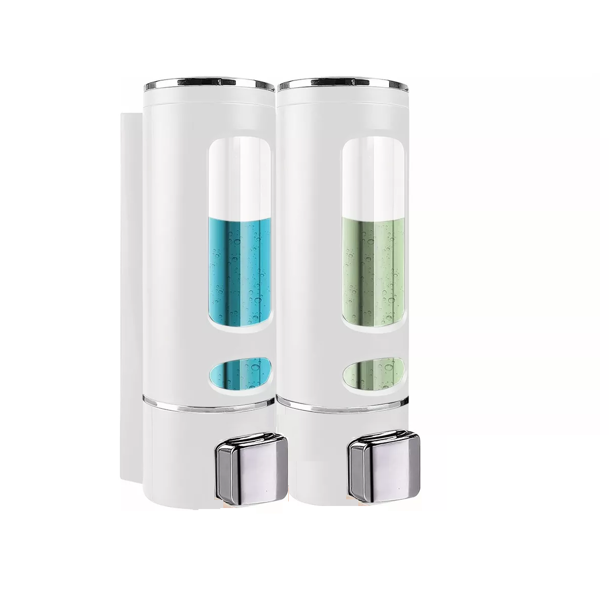 Dispensador De Jabón Líquido Despachador De Champú Gel 2 Pzs Eo Safe Imports Esi-16337  Blanco