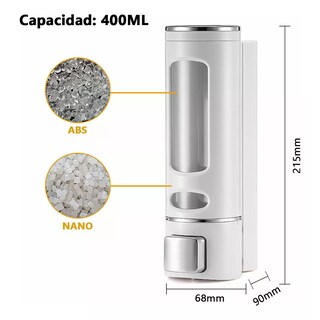 Foto 3 | Dispensador De Jabón Líquido Despachador De Champú Gel 2 Pzs Eo Safe Imports Esi-16337 Blanco
