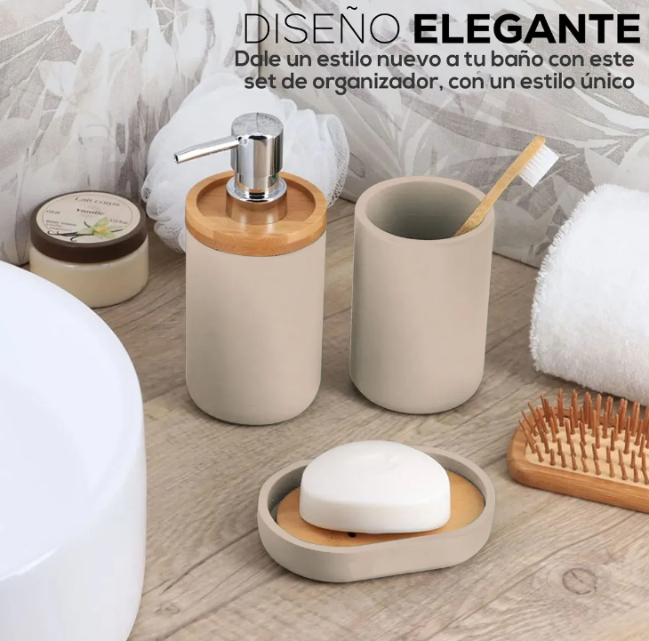Foto 7 pulgar | Accesorios De Baño Set De 4 Piezas Xtellar Marrón Beige