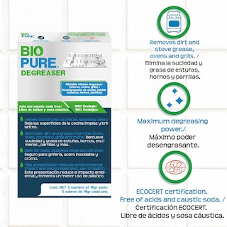 Foto 5 | Biopure - Sachets Solubles De Desengrasante Para Cocina - Elimina La Suciedad Y Grasa De Estufas, Hornos Y Parrillas