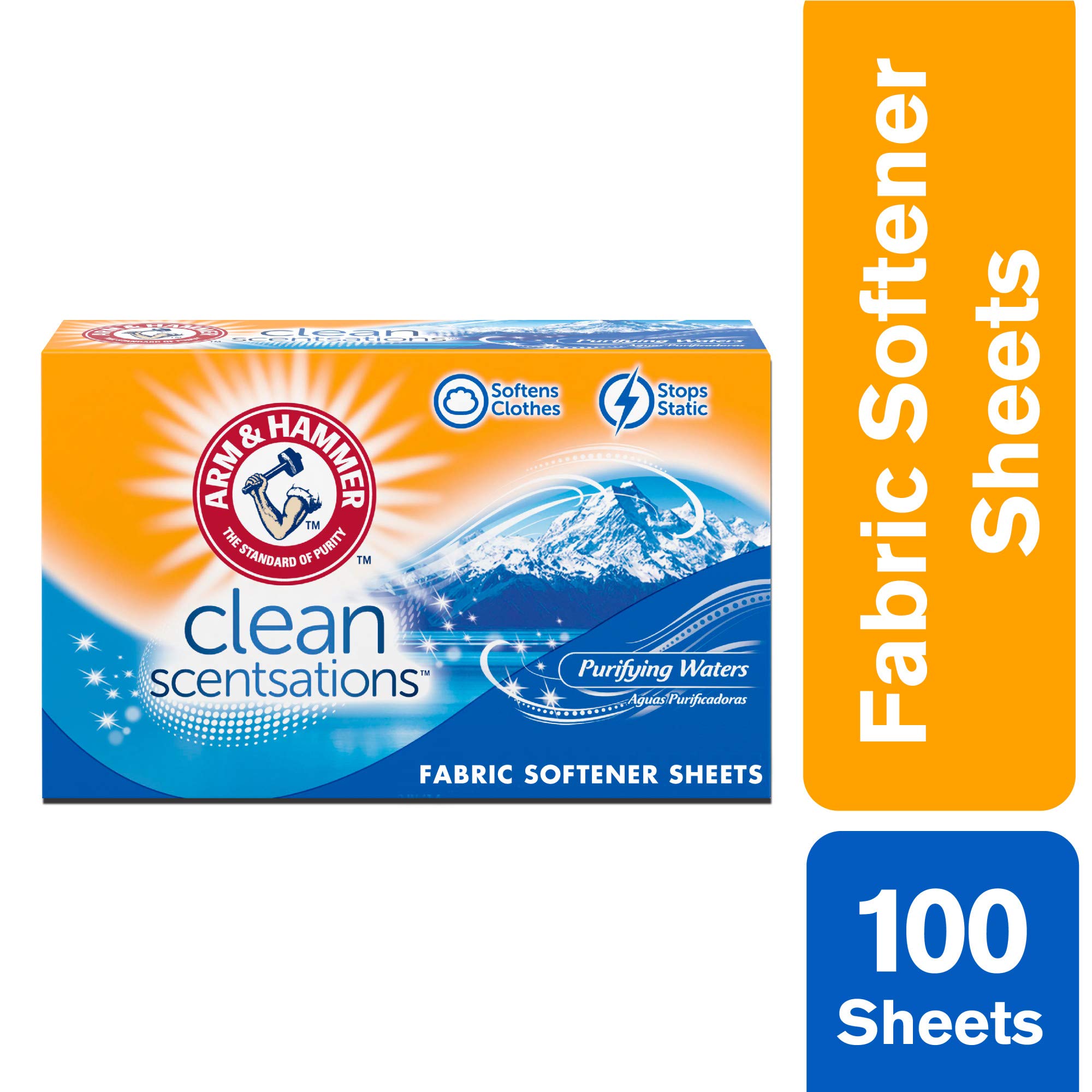 Foto 3 pulgar | Láminas Suavizantes de Telas Arm & Hammer Purifying Waters 100 Hojas - Venta Internacional