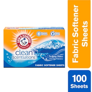 Foto 2 | Láminas Suavizantes de Telas Arm & Hammer Purifying Waters 100 Hojas - Venta Internacional