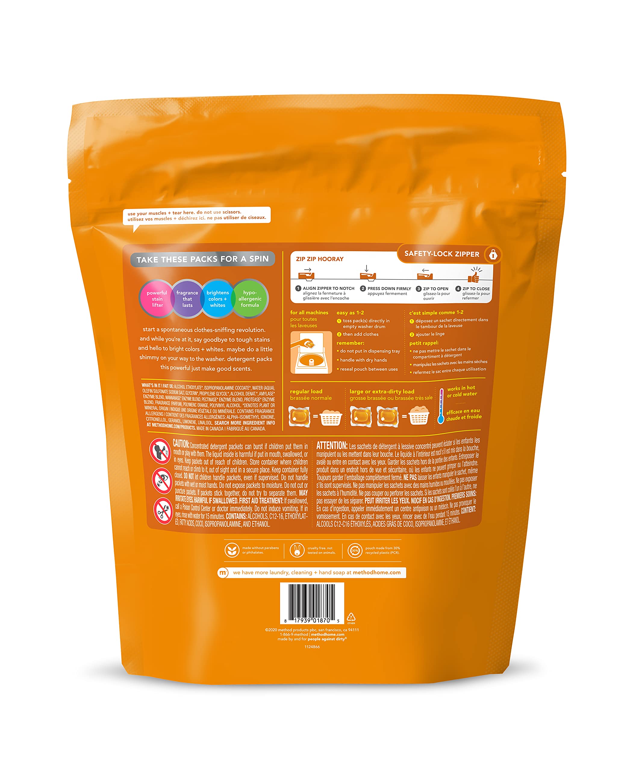 Foto 3 pulgar | Paquetes De Detergente Para Ropa Method Ginger Mango Scent 168 Cargas - Venta Internacional.