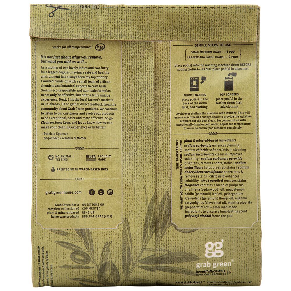 Foto 3 pulgar | Detergente En Cápsulas Grab Green Stoneworks Olive Leaf, 50 Unidades - Venta Internacional.