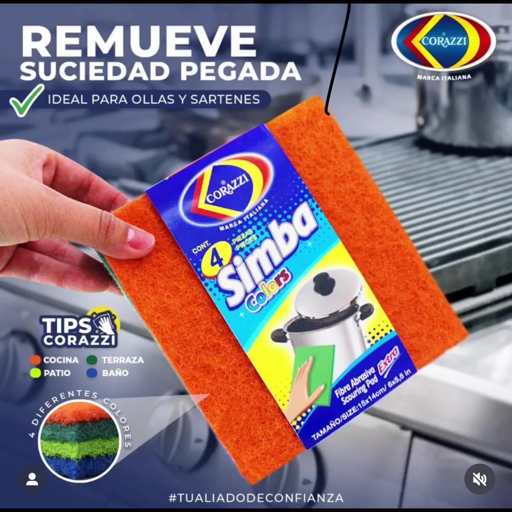 Foto 4 pulgar | Fibra Simba Colores Corazzi Abrasiva 15 x 14 cm 24 Paquetes