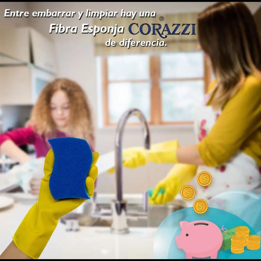 Foto 5 pulgar | Fibra Esponja Corazzi de 9 x 12.5 cm