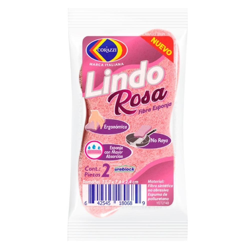 Foto 2 pulgar | Fibra Esponja Lindo Rosa Corazzi Económica No Raya
